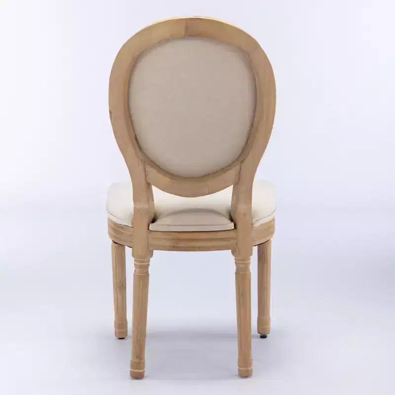 Upholstered Round Back Dining Chairs with Solid Wood Frame
