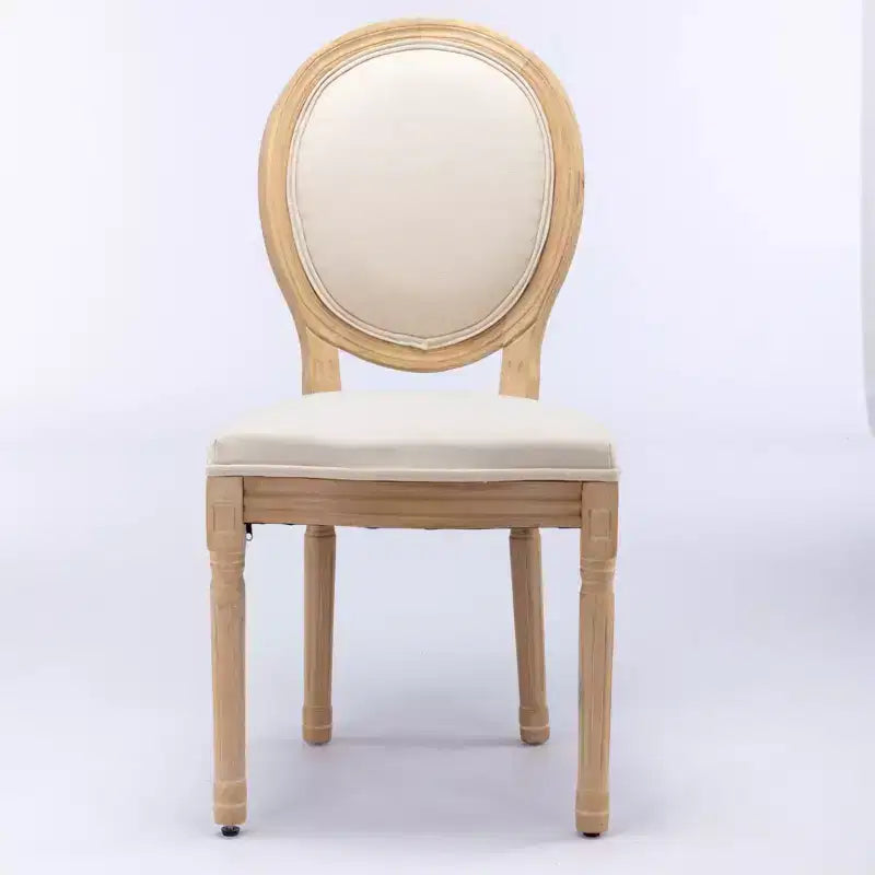 Upholstered Round Back Dining Chairs with Solid Wood Frame