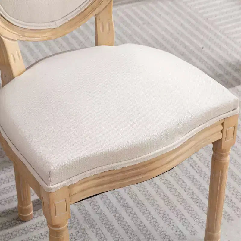 Upholstered Round Back Dining Chairs with Solid Wood Frame