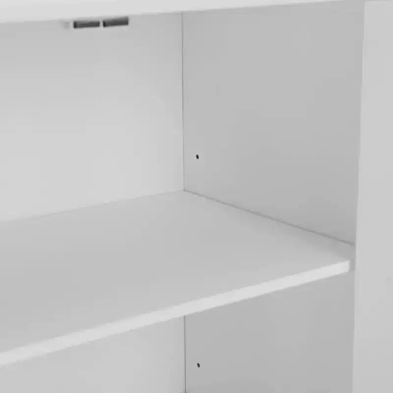 Bartlett Stackable Storage Pantry White - : Coastal Style, 3 Adjustable Shelves, MDF Wood Veneer, Anti-Tip Hardware