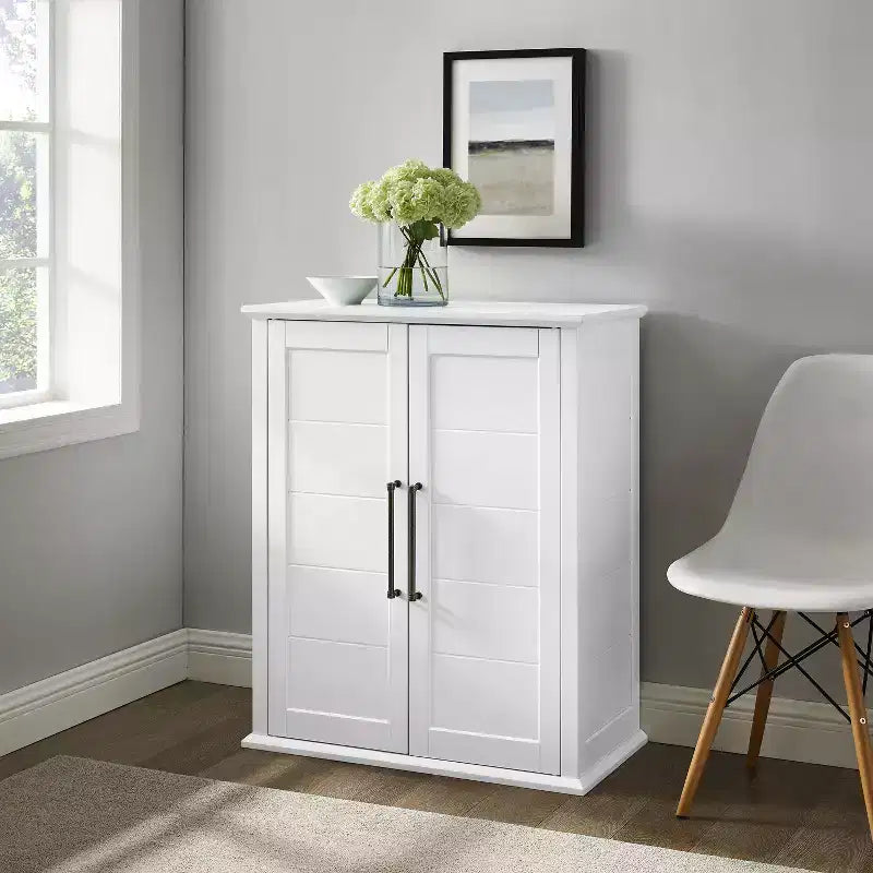 Bartlett Stackable Storage Pantry White - : Coastal Style, 3 Adjustable Shelves, MDF Wood Veneer, Anti-Tip Hardware