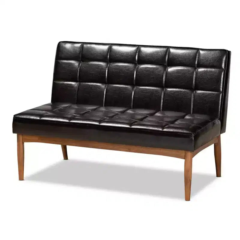 2pc Sanford Wood Dining Nook Banquette Brown