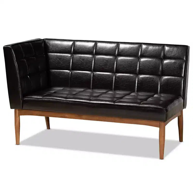 2pc Sanford Wood Dining Nook Banquette Brown