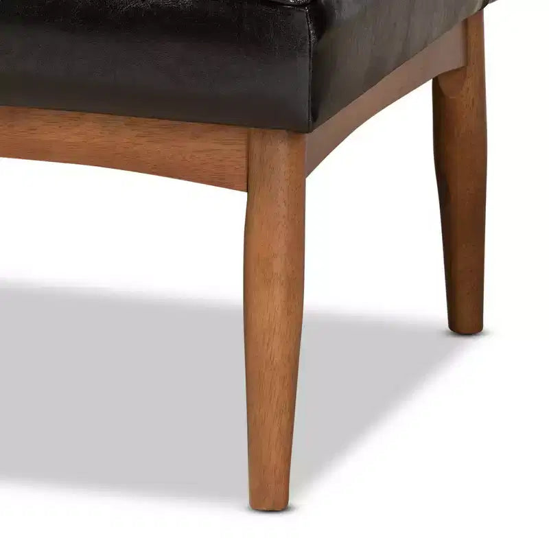 2pc Sanford Wood Dining Nook Banquette Brown