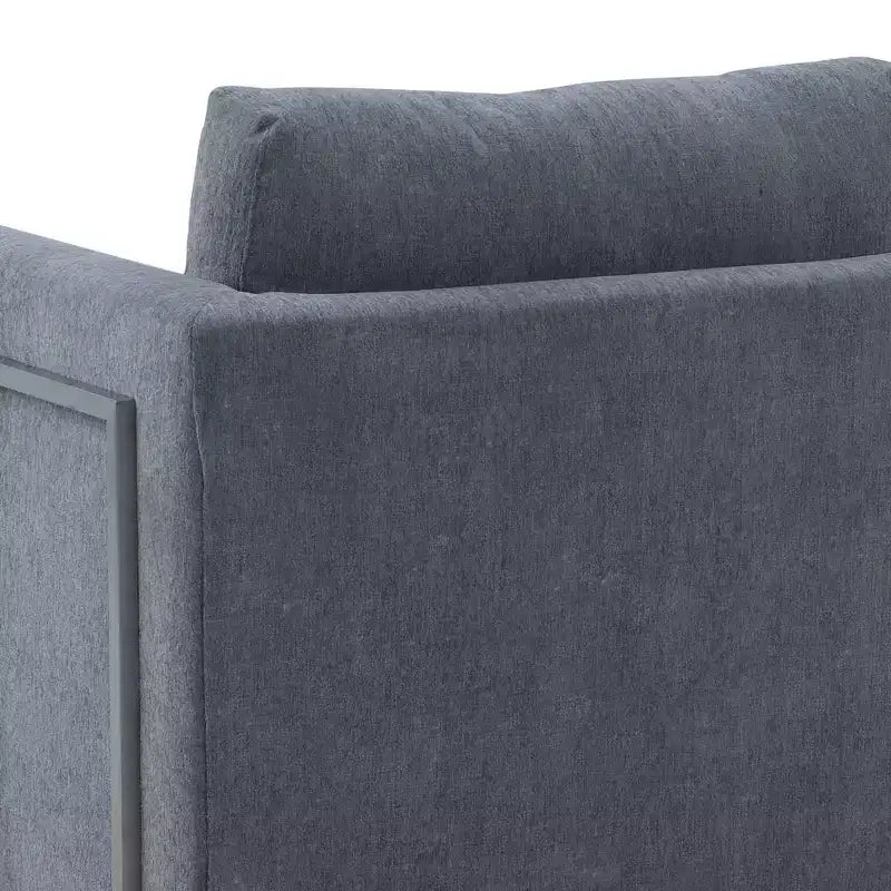 Heritage Fabric Upholstered Accent Chair:, Sturdy Frame, Metal Legs, Includes Toss Pillow