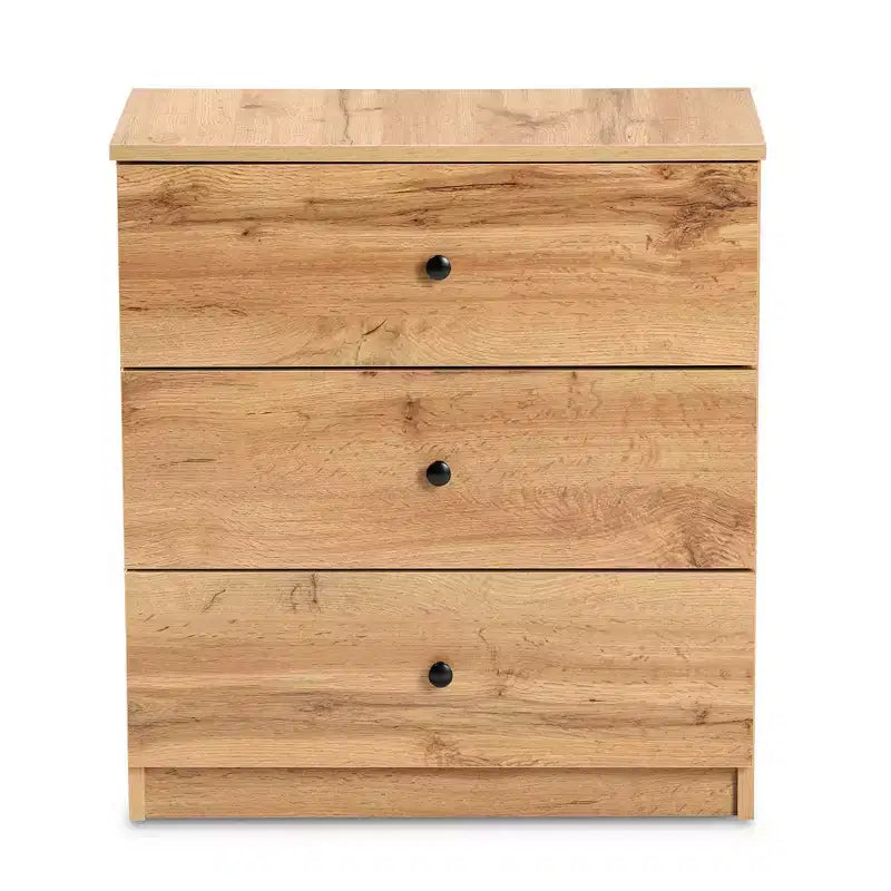 Decon Wood 3 Drawer Storage Chest Oak Brown -: Elegant Universal Storage Solution