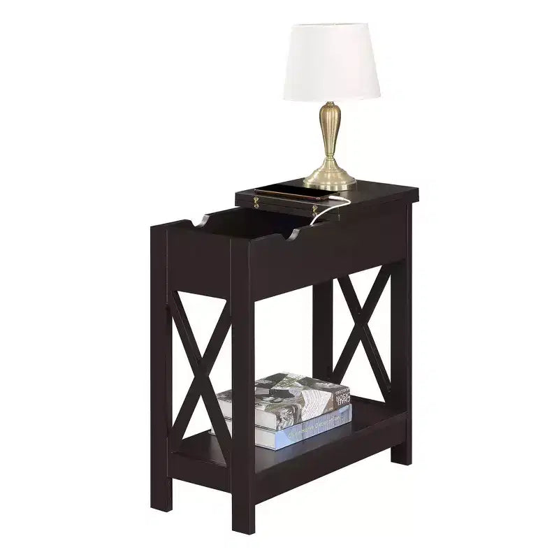 Oxford Flip Top End Table with Charging Station