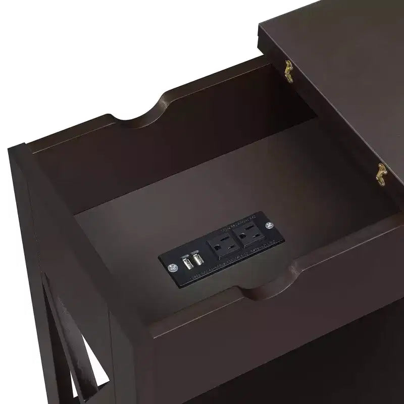 Oxford Flip Top End Table with Charging Station
