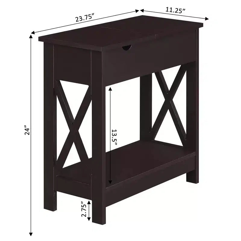 Oxford Flip Top End Table with Charging Station
