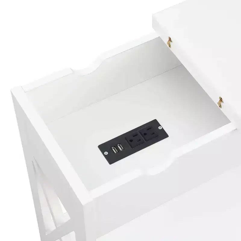Oxford Flip Top End Table with Charging Station
