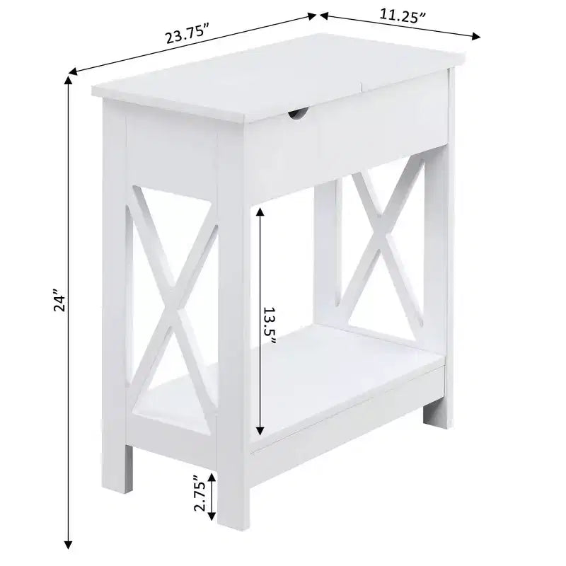 Oxford Flip Top End Table with Charging Station