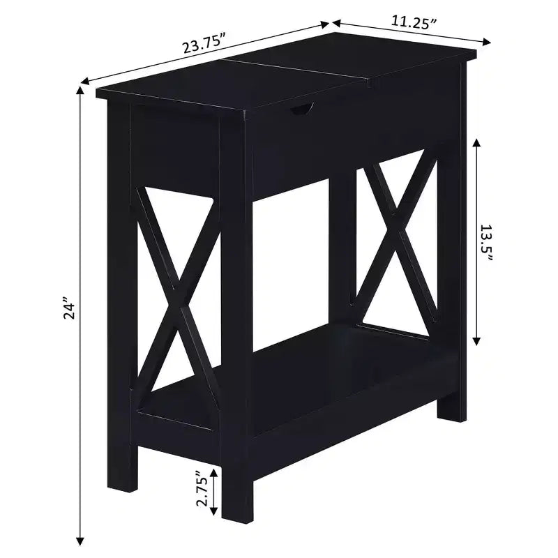 Oxford Flip Top End Table with Charging Station