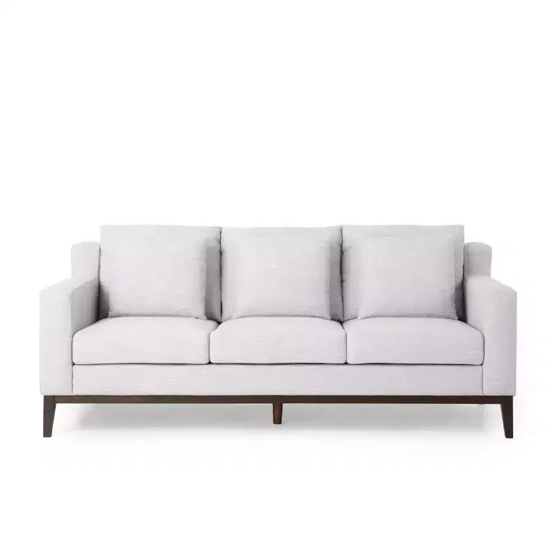 Elliston Contemporary Fabric 3 Seater Sofa with Accent Pillows