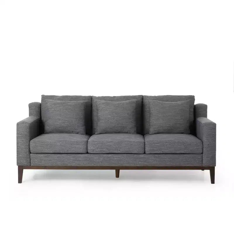 Elliston Contemporary Fabric 3 Seater Sofa with Accent Pillows