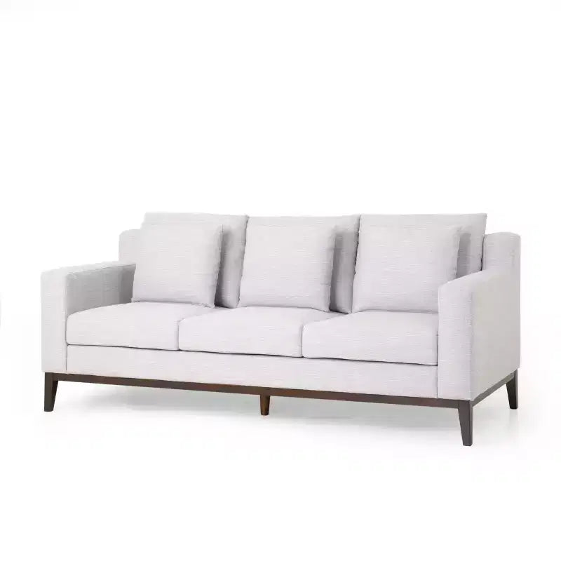 Elliston Contemporary Fabric 3 Seater Sofa with Accent Pillows