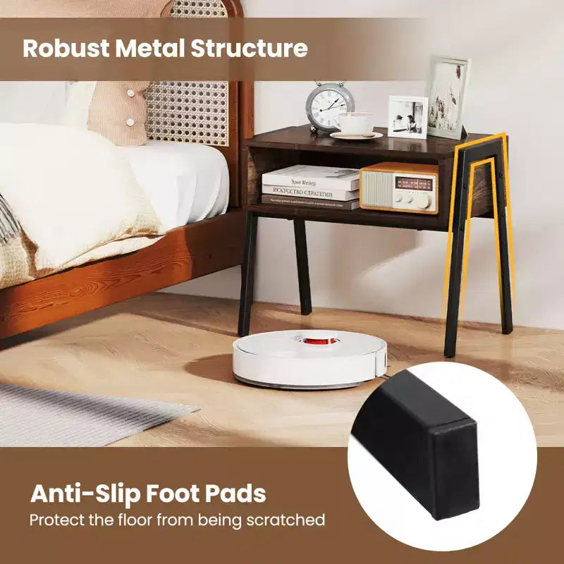 Nightstand Stackable End Tables with Storage Compartment