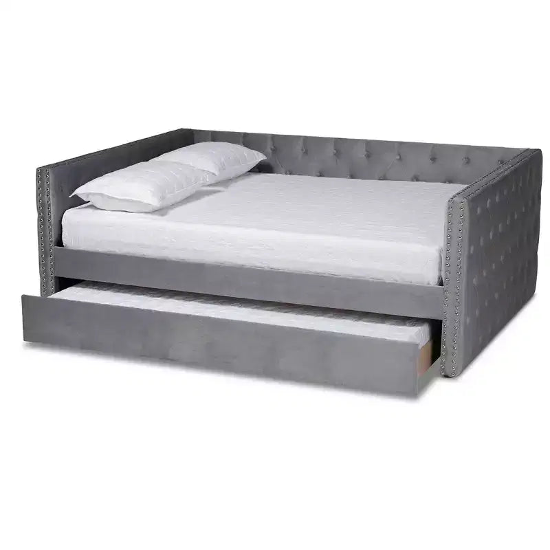 Larkin Velvet Fabric Upholstered Daybed with Trundle