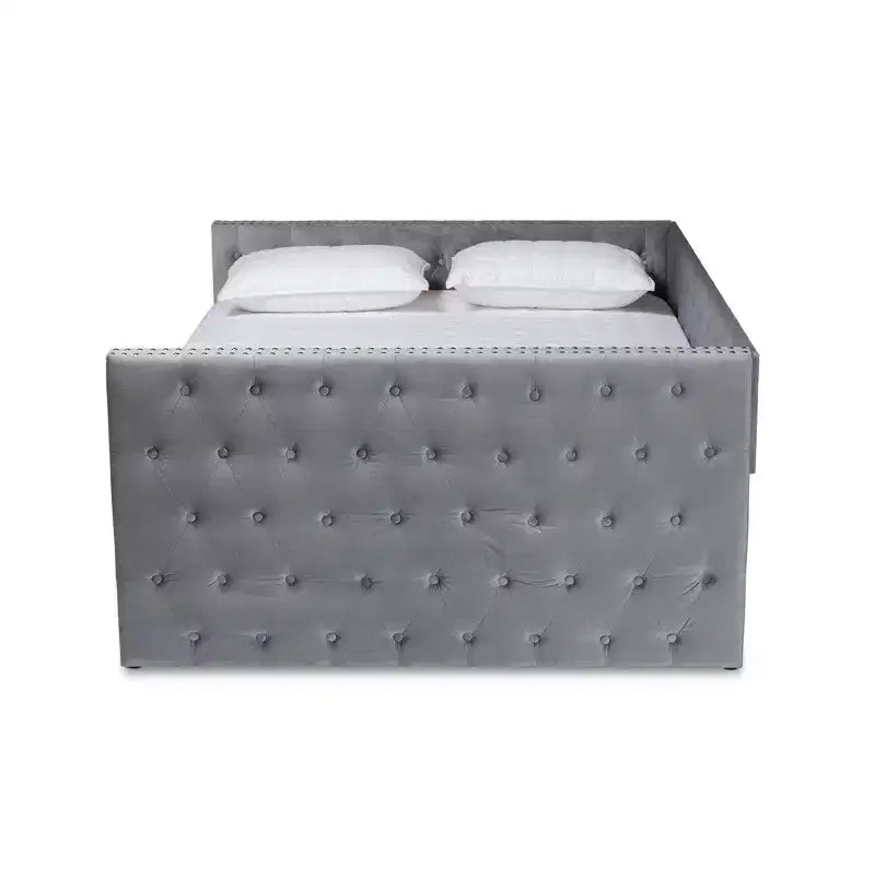 Larkin Velvet Fabric Upholstered Daybed with Trundle