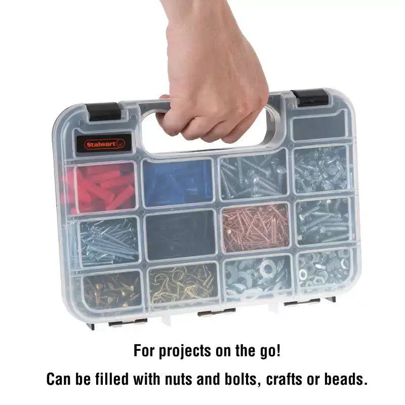 Portable Storage Case With Locks and 14 Compartments